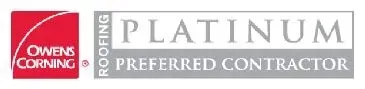 Owens Corning Platinum Preferred Contractor badge.